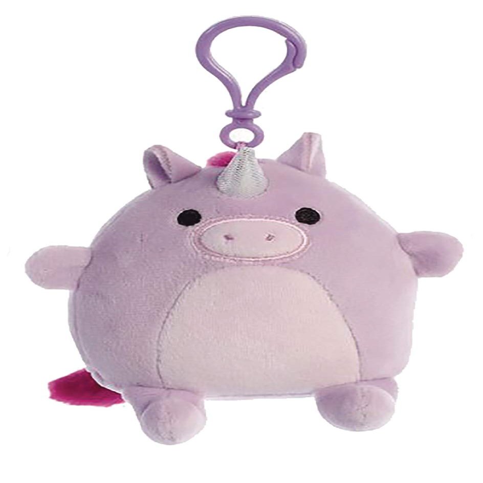 Mocheez Fantasy Purple Unicorn 4" Tall Key Clip Plush