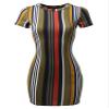 Casucal Printed Sexy Body-con Mini Dress - Made in USA Olive Mustard S view 1