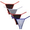 OROCOJUCO 4-Pack Men Pouch Border Thong Comfy T-Back Underwear Mini Briefs Bikini G-string String Tangas M view 1