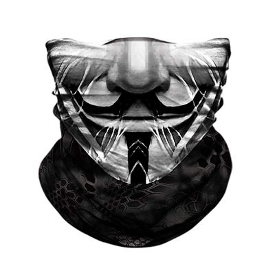 TERNNK Seamless Neck Gaiter Shield Scarf Bandana Face Mask (Black-06)