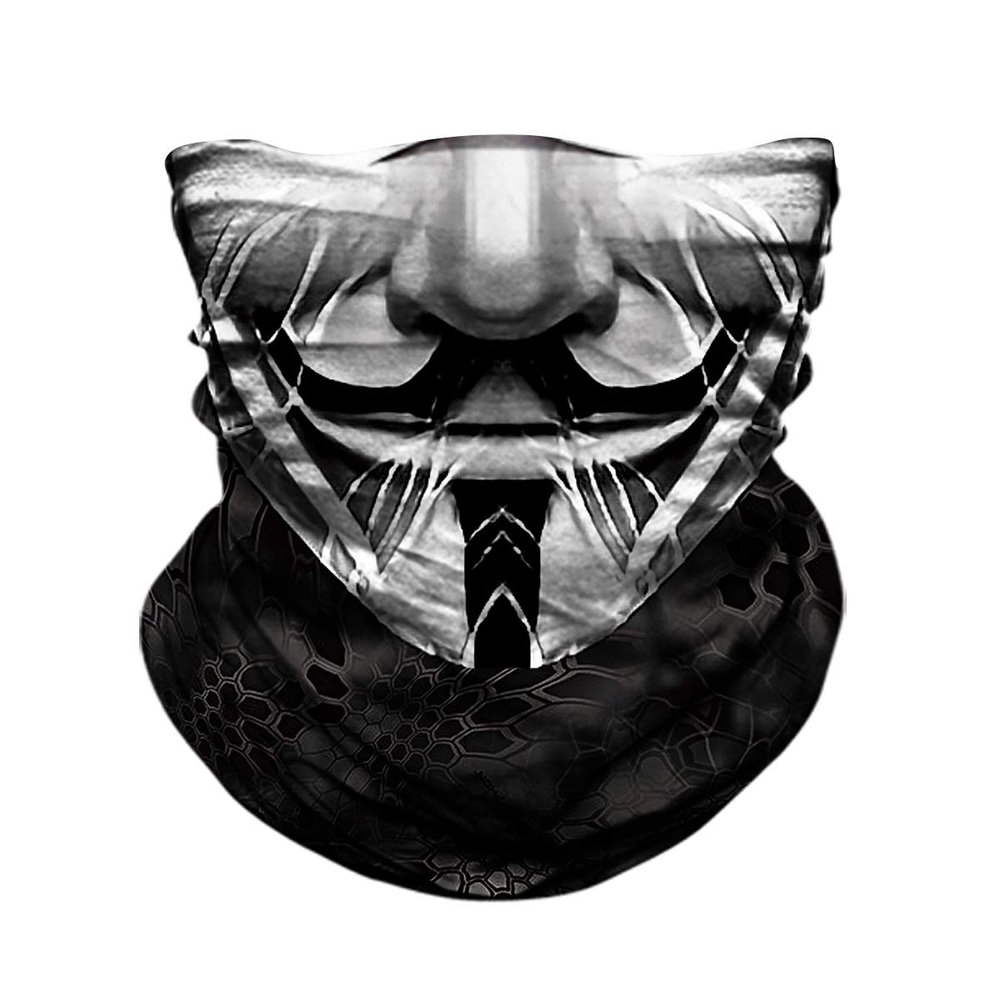 TERNNK Seamless Neck Gaiter Shield Scarf Bandana Face Mask (Black-06)