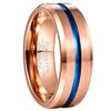 NUNCAD Rings in Tungsten Carbide for Men Beveled Edges Brushed Finish Size 12 view 1