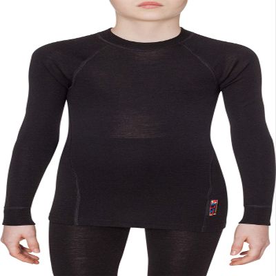 Thermowave - Merino Warm/Junior Merino Wool Thermal Shirt/Black - from 4' 8" to 5'