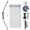 Mxessua 45" Youth Bow and Arrows Set for Kids 8-12 Teens Recurve Archery Beginner Gift Longbow Kit 9 Arrows, 4 Target Face Toy for Backyard Game Age 12-14 14-16 Black view 1