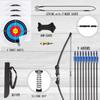 Mxessua 45" Youth Bow and Arrows Set for Kids 8-12 Teens Recurve Archery Beginner Gift Longbow Kit 9 Arrows, 4 Target Face Toy for Backyard Game Age 12-14 14-16 Black view 3