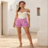 Conceited Womens Shorts High Waisted with Pockets - Casual - Comfy - Lounge - Soft - Spandex - Lavender - Small - Medium view 2