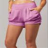 Conceited Womens Shorts High Waisted with Pockets - Casual - Comfy - Lounge - Soft - Spandex - Lavender - Small - Medium view 3