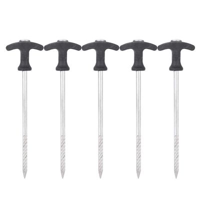 Zerone Tent Stakes,Set of 5 Heavy Duty Stainless Steel Tent Peg Ground Nails Screw Nail Stakes for Frozen Soil Ice