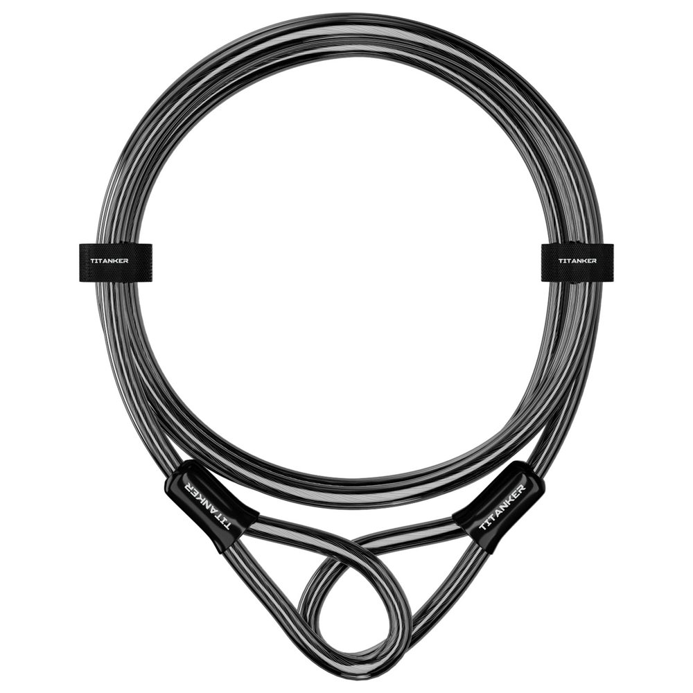 Titanker Bike Lock Cable,12mm Thick Security Cable with Loops Heavy Duty Steel Cable Vinyl Coated Bike Cable Lock Security Chain (4ft, 7ft, 15ft, 30ft)