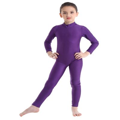 Agoky Kids Girls Metallic Shinny Tank Top Gymnastics Leotard Ballet Dance Wear Jumpsuit Purple Unitard 5-6