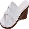 ITALIAN Shoemakers Women's Saylor Wedge Sandal,White,11 view 1