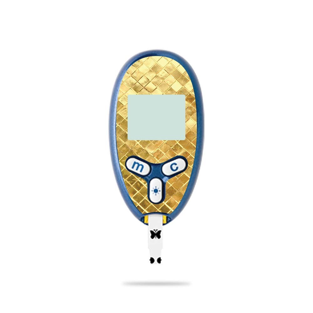 MightySkins Skin Compatible with Abbott Freestyle Lite - Gold Tiles | Protective, Durable, and Unique Vinyl Decal wrap Cover | Easy to Apply, Remove, and Change Styles | Made in The USA