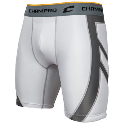 CHAMPRO unisex child Wind Up Compression Polyester Spandex Sliding Short, White, X-Small US