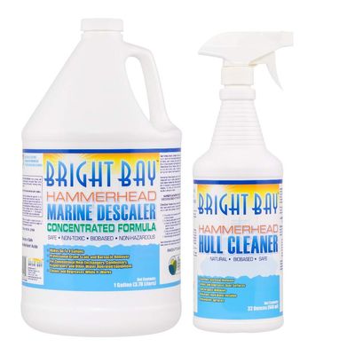 Marine Descaler, Hammerhead (1 gal) & Hull Cleaner (32 oz) - 2 pk, Aluminum Safe, No Harsh Acid