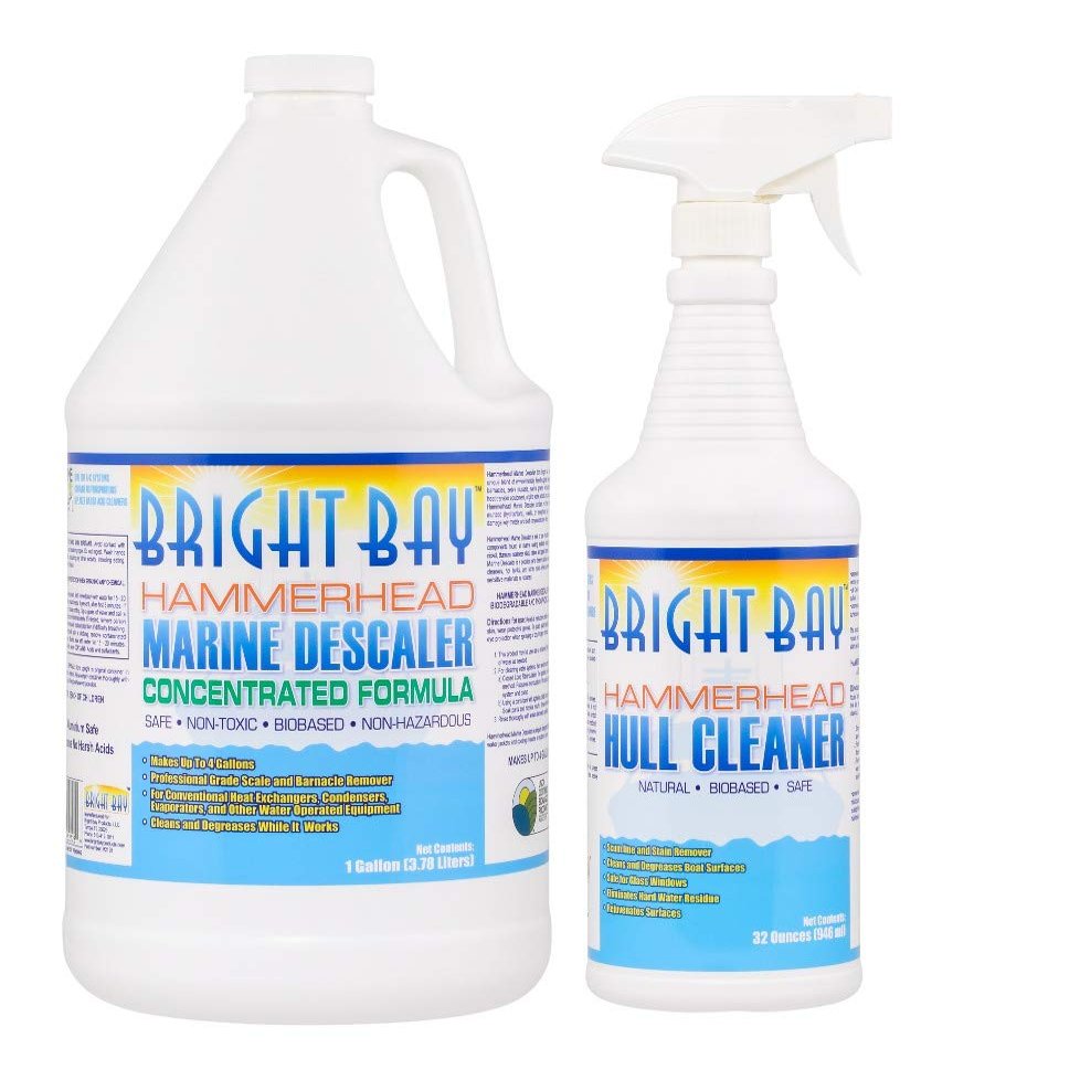 Marine Descaler, Hammerhead (1 gal) & Hull Cleaner (32 oz) - 2 pk, Aluminum Safe, No Harsh Acid