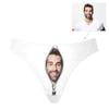 Custom Personalized Photo Printed Face Husband Boyfriend Face White Novelty Women's Thong G-Strings Briefs Shorts XXL view 3