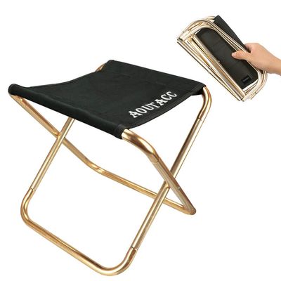 AOUTACC Ultralight Portable Folding Camping Stool for Outdoor Fishing Hiking Backpacking Travelling Outdoor Little Stools (Large Size: 11.8"x11"x11.4", Black)