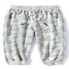 Mr.Stream Men's Lounge Printed Capri 3/4 Cropped Camouflage Cotton Casual Board Basketball Shorts 6XL Gray view 1