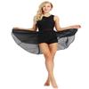 YONGHS Women Lyrical Dance Sleeveless Chiffon Back Cutout Ballet Dress High-Low Skirted Dress for Training Black Medium view 1