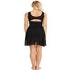 YONGHS Women Lyrical Dance Sleeveless Chiffon Back Cutout Ballet Dress High-Low Skirted Dress for Training Black Medium view 4
