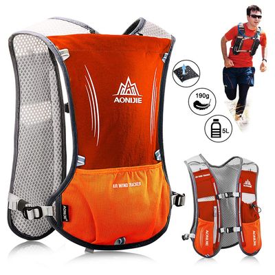 NARUTOO Lightweight Running Hydration Backpack, 5L 190g Running Hydration Vest for Women and Men Cycling Running Climbing Hiking Vest Pack (Orange)