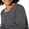 Amazon Essentials Women's Lightweight Long-Sleeve Cable Crewneck Sweater (Available in Plus Size), Charcoal Heather, X-Small view 4