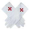 JYGCOIN Knights Templar Red Cross White Cotton Freemasons Masonic Gloves Large view 2