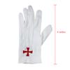 JYGCOIN Knights Templar Red Cross White Cotton Freemasons Masonic Gloves Large view 4