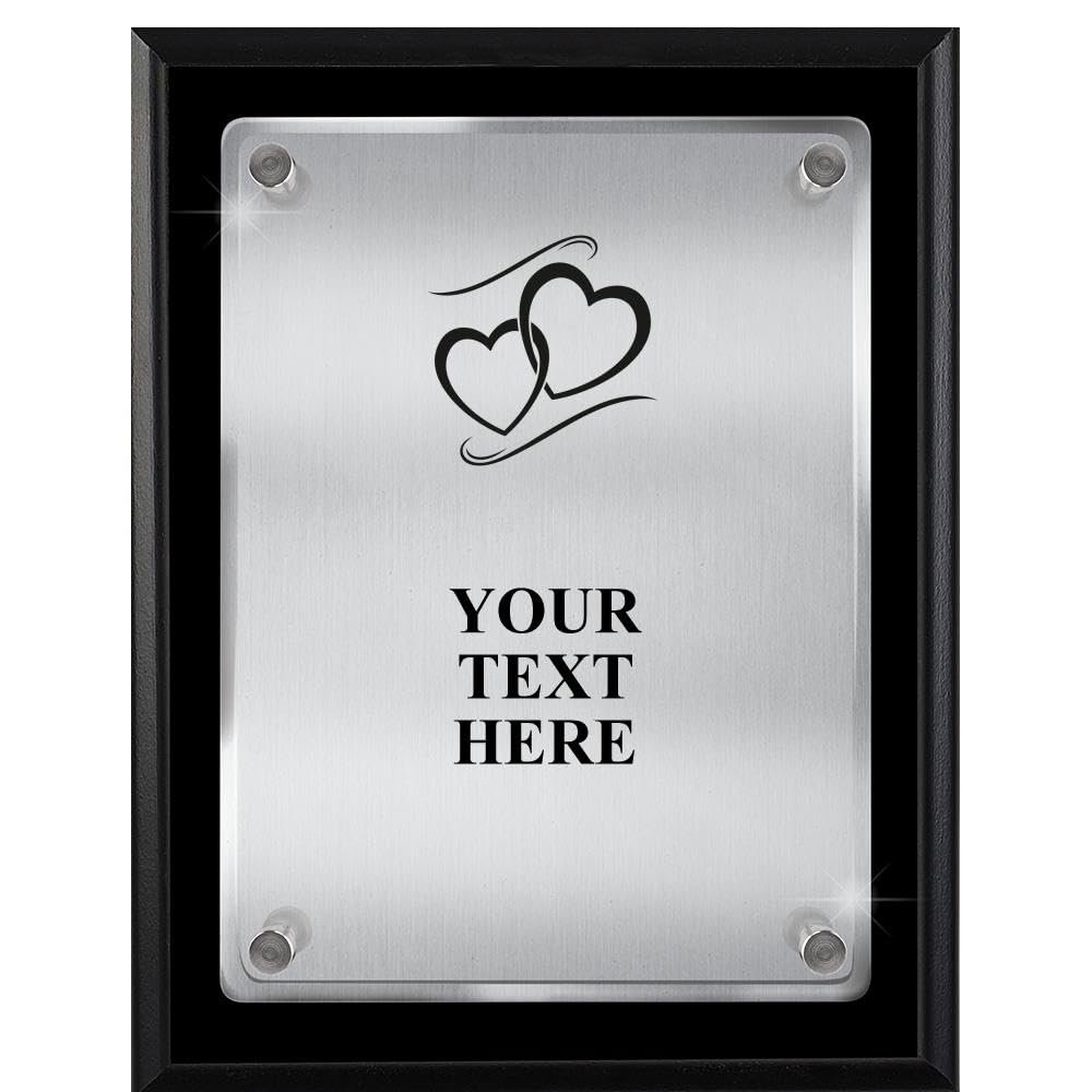Crown Awards Hearts Plaques with Custom Engraving, 7x9 Personalized Floating Plaque Award, Great Customizable Gift Prime