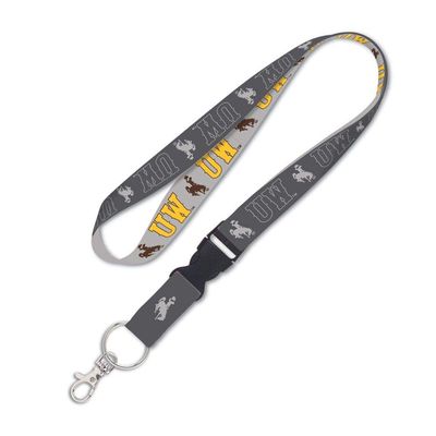 WinCraft Wyoming Cowboys Premium Lanyard Key Ring, Charcoal Edition