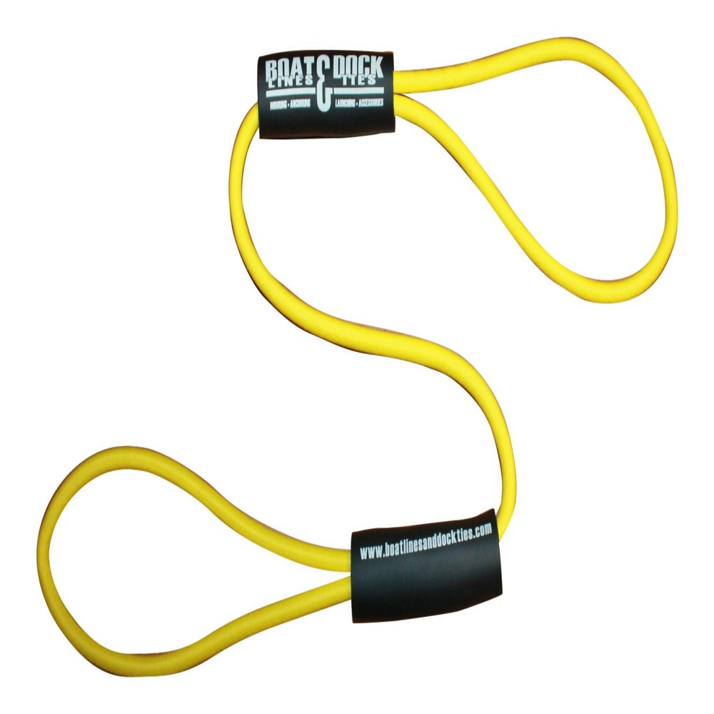 Boat Lines & Dock Ties Basic Bungee Boat Dock Ties with Floats (Yellow, 48" -2 Pack)