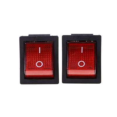 2Pcs/Lot 3.1 x 2.5cm 4 Pin mini micro colorful Button On/off Light Boat Switch 15A 250V AC (20A 125V) - (Color: Red)