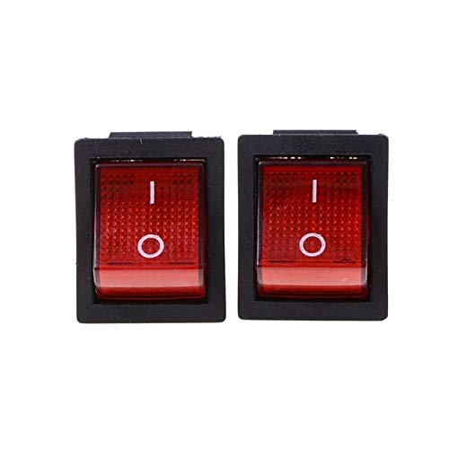 2Pcs/Lot 3.1 x 2.5cm 4 Pin mini micro colorful Button On/off Light Boat Switch 15A 250V AC (20A 125V) - (Color: Red)