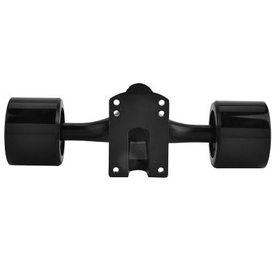 Alomejor Skateboard Truck Combo Set 2pcs Skateboard Truck+ 4pcs Skate Wheel+2pcs Riser Pad Bearing+ 8 Longboard Bolts+ 8 Skateboard Nut(Black Shaft Black Wheel)