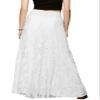 CHARTOU Womens Elegant Floral Lace Elastic High Waist Pleated Maxi Long Beach Skirts (Medium, White) view 2