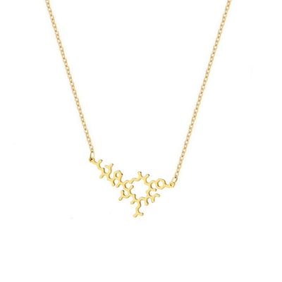 NOUMANDA Exquisite Chemical Hormone Molecular Science Necklace Laser Cutting Metal Oxytocin Pendant Jewelry for Women (gold)