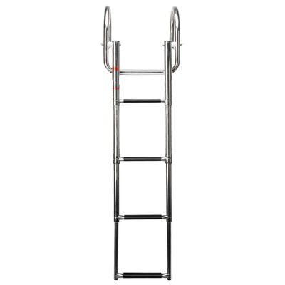 Amarine Made 4 Steps Boat Ladder Folding Pontoon Boat Ladder Stainless Steel Telescoping Dock Ladder 550lbs Capacity for Marine Swimming Pool Lake