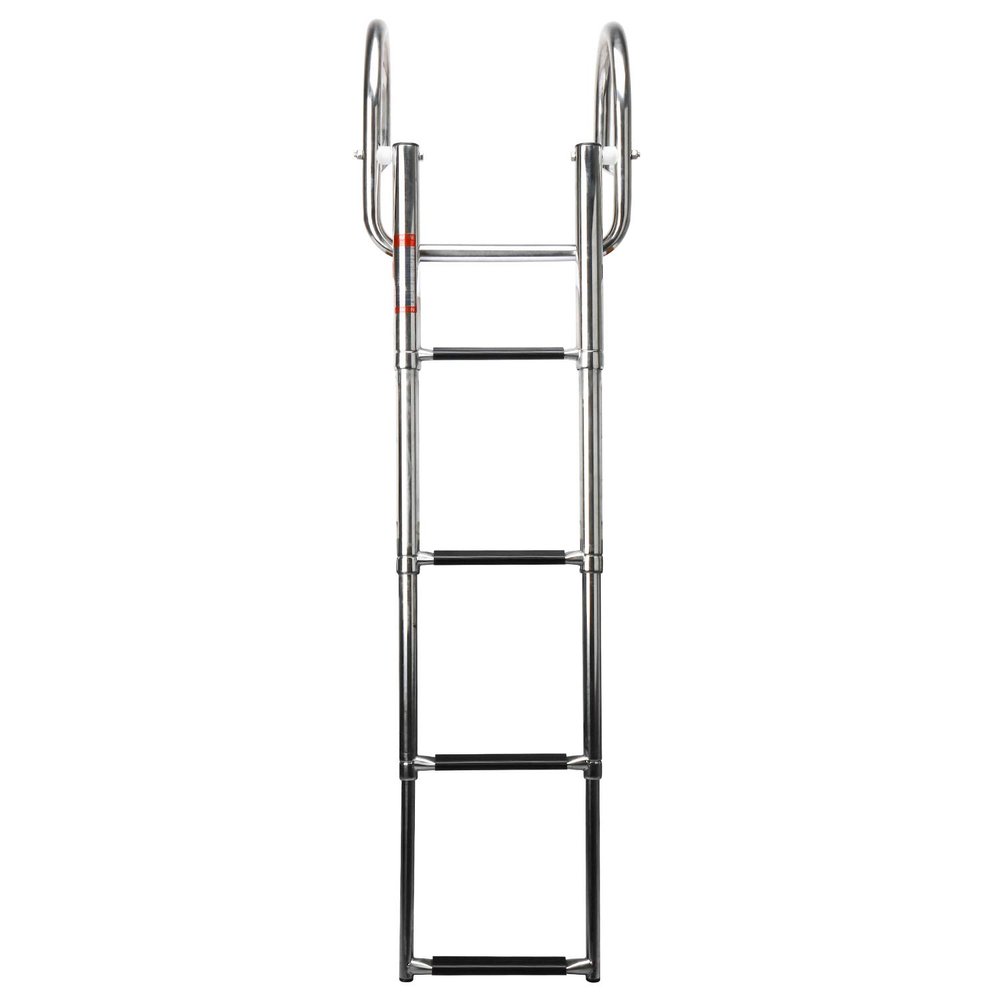 Amarine Made 4 Steps Boat Ladder Folding Pontoon Boat Ladder Stainless Steel Telescoping Dock Ladder 550lbs Capacity for Marine Swimming Pool Lake