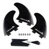 Abahub Surfboard Thruster Fins Set, Compatible with FCS Style Fin Box, Fiberglass Reinforced G5 Surf Fin for Surf Boards, Surfing Longboard, Shortboard, Comes with Screws, Wax Comb and Key, Black view 1