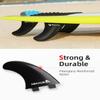 Abahub Surfboard Thruster Fins Set, Compatible with FCS Style Fin Box, Fiberglass Reinforced G5 Surf Fin for Surf Boards, Surfing Longboard, Shortboard, Comes with Screws, Wax Comb and Key, Black view 3