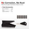 Abahub Surfboard Thruster Fins Set, Compatible with FCS Style Fin Box, Fiberglass Reinforced G5 Surf Fin for Surf Boards, Surfing Longboard, Shortboard, Comes with Screws, Wax Comb and Key, Black view 4