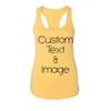 Just Customized Racer Back Tank for Ladies/Women Personalized with Your Photo and Text (Banana Cream, Large) view 1