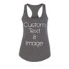 Just Customized Racer Back Tank for Ladies/Women Personalized with Your Photo and Text (Dark Grey, Medium) view 1