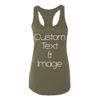 Just Customized Racer Back Tank for Ladies/Women Personalized with Your Photo and Text (Military Green, Large) view 1