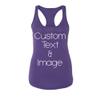Just Customized Racer Back Tank for Ladies/Women Personalized with Your Photo and Text (Purple Rush, Medium) view 1