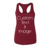Just Customized Racer Back Tank for Ladies/Women Personalized with Your Photo and Text (Maroon, Medium) view 1
