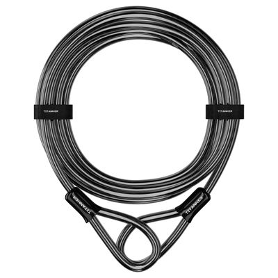 Titanker Bike Lock Cable,12mm Thick Security Cable with Loops Heavy Duty Steel Cable Vinyl Coated Bike Cable Lock Security Chain (4ft, 7ft, 15ft, 30ft)
