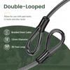 Titanker Bike Lock Cable,12mm Thick Security Cable with Loops Heavy Duty Steel Cable Vinyl Coated Bike Cable Lock Security Chain (4ft, 7ft, 15ft, 30ft) view 4