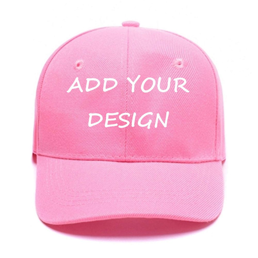 Custom Baseball Cap for Unique Gifts,Personalized Unisex Street Style Plain Hat with Snapback Hats Pink