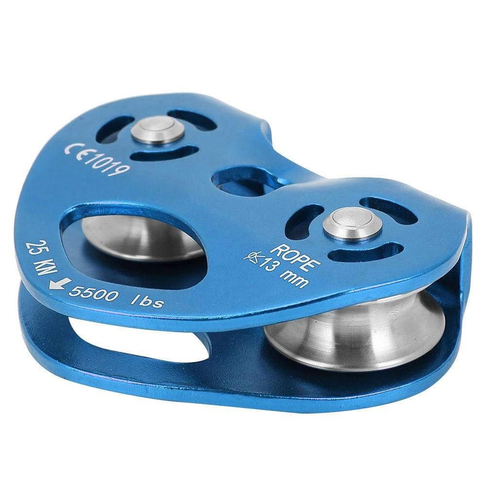 Climbing Pulley Alloy Constructed Single Swivel Rope Pulley Block for Hitch Tending Rigging Arborist Safety Equipment(Blue)